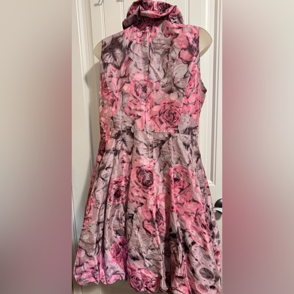 Size L Samuel Dong Pink Floral Ruffle Dress new without tag - Picture 6 of 14